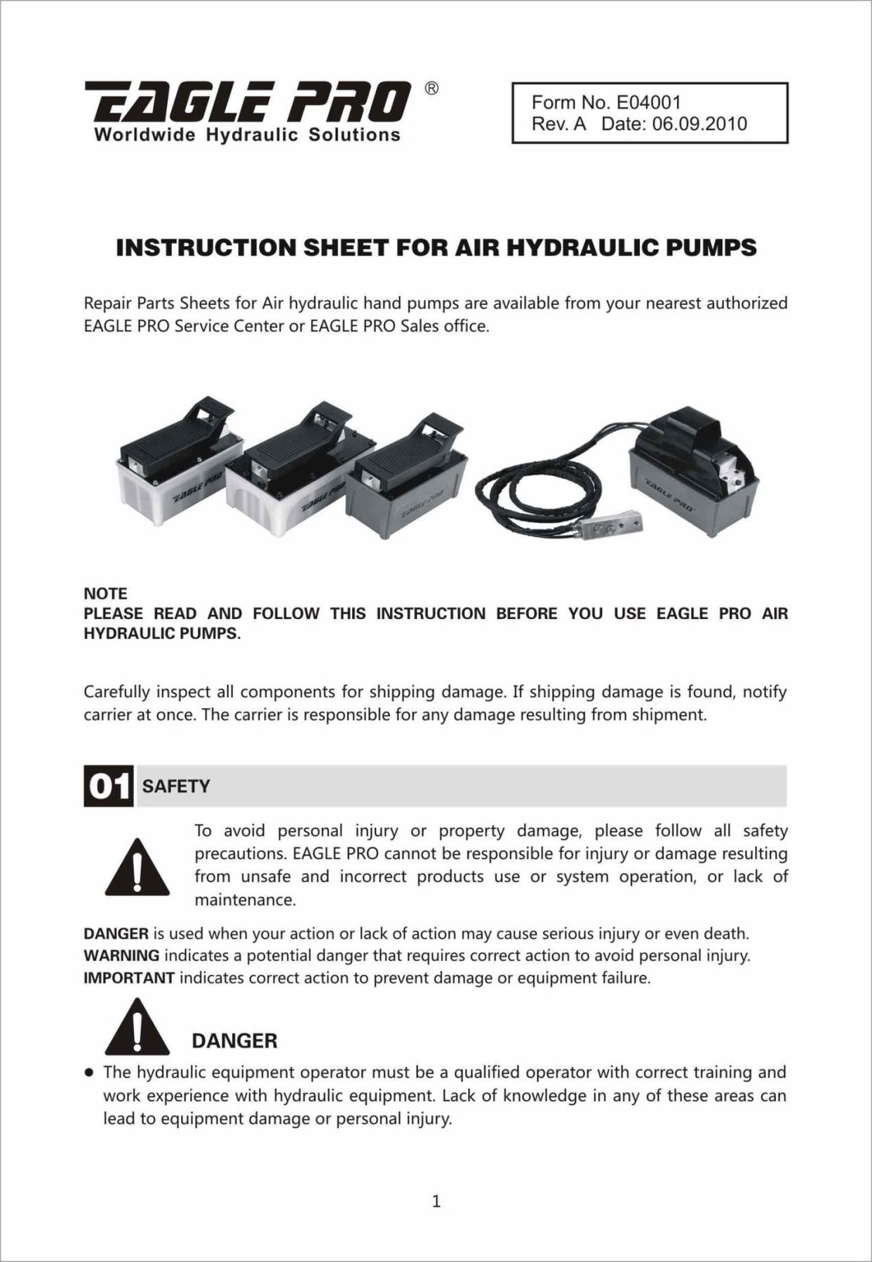 Instruction page 1
