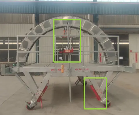 Upgraded bricklaying machine with hydraulic jack legs and electric gantry lifting system